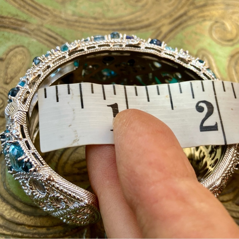 RARE 🔥 Judith Ripka 46.00 Cttw Multi Gemstone Sterling Silver Cuff Bracelet - Picture 10 of 17